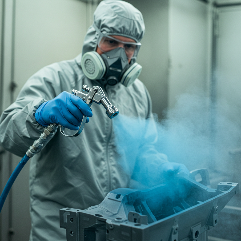 Aplicação de pintura eletrostática a pó